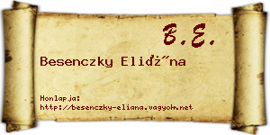 Besenczky Eliána névjegykártya